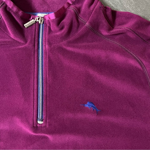 Tommy Bahama Men’s XL‎ Purple Paradise Tech 1/4 Zip Pullover Velour Stretch - Picture 7 of 8
